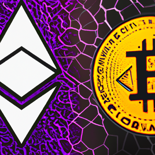 A collage of Bitcoin and Ethereum logos, representing the two cryptocurrencies